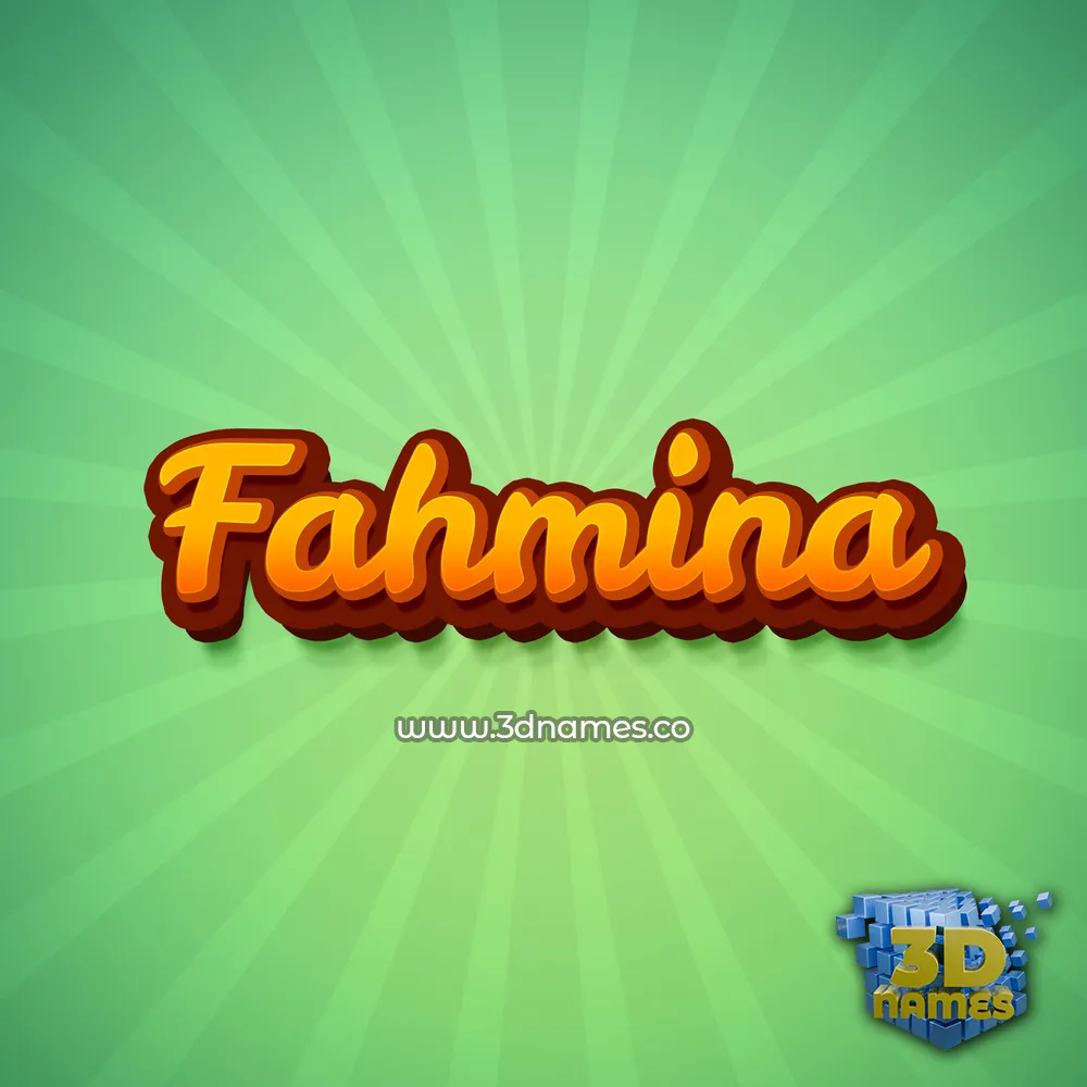 fahmina in Green Rays style - 3D name wallpaper