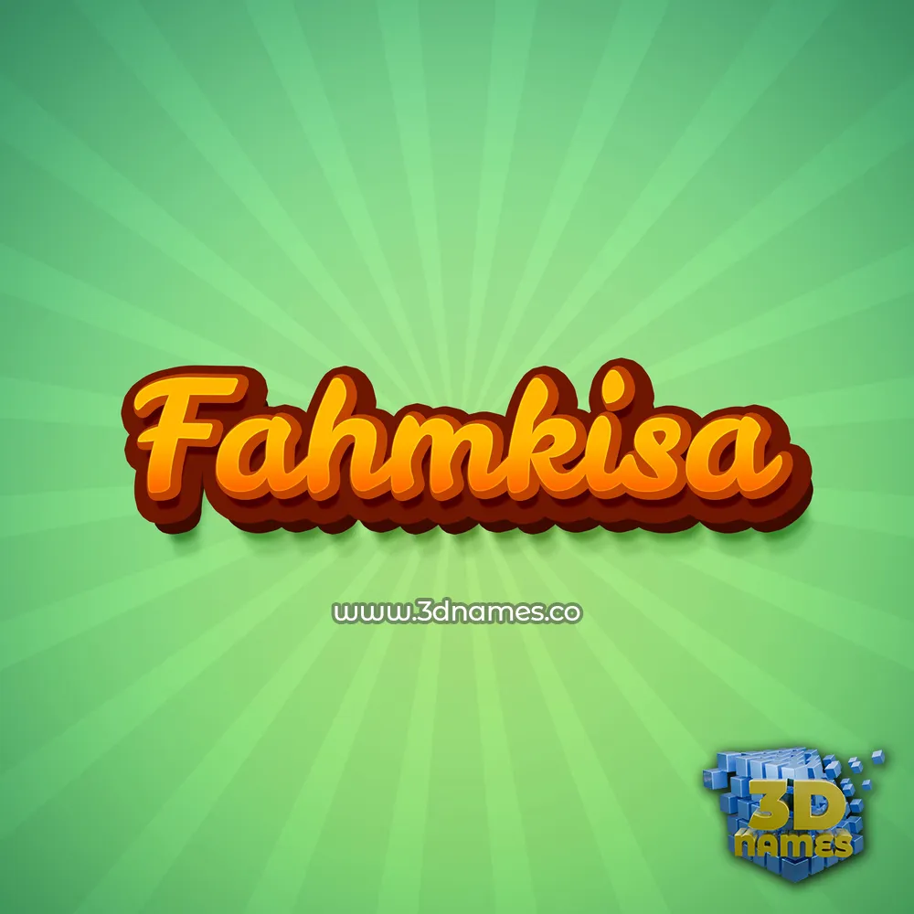 fahmkisa in Green Rays style - 3D name wallpaper