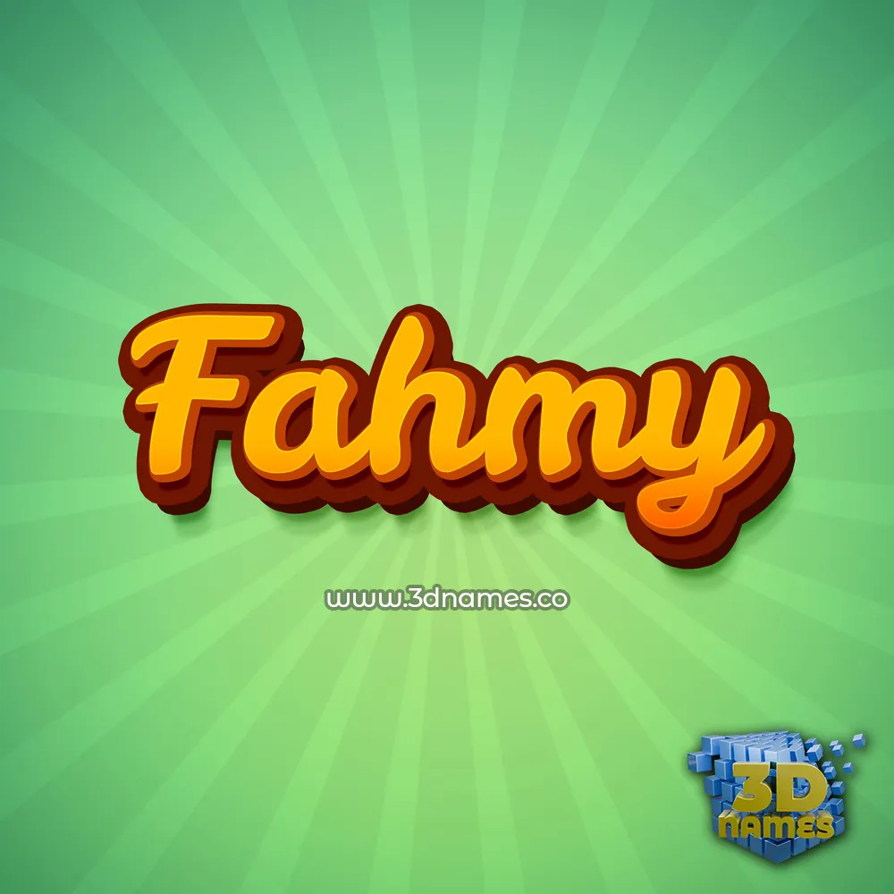 fahmy in Green Rays style - 3D name wallpaper
