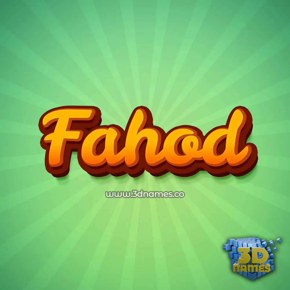 fahod in Green Rays style - 3D name wallpaper