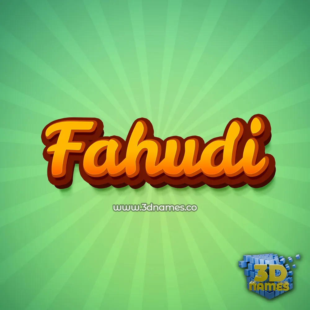 fahudi in Green Rays style - 3D name wallpaper