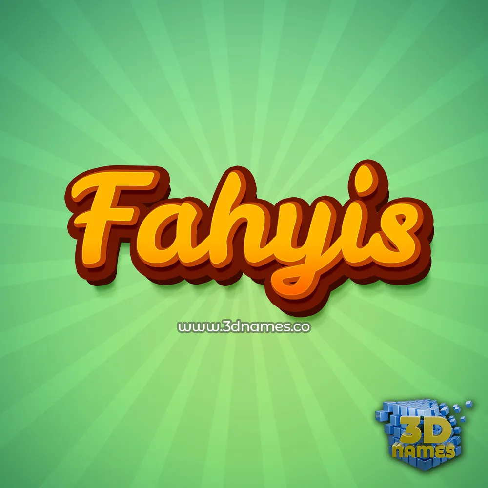 fahyis in Green Rays style - 3D name wallpaper
