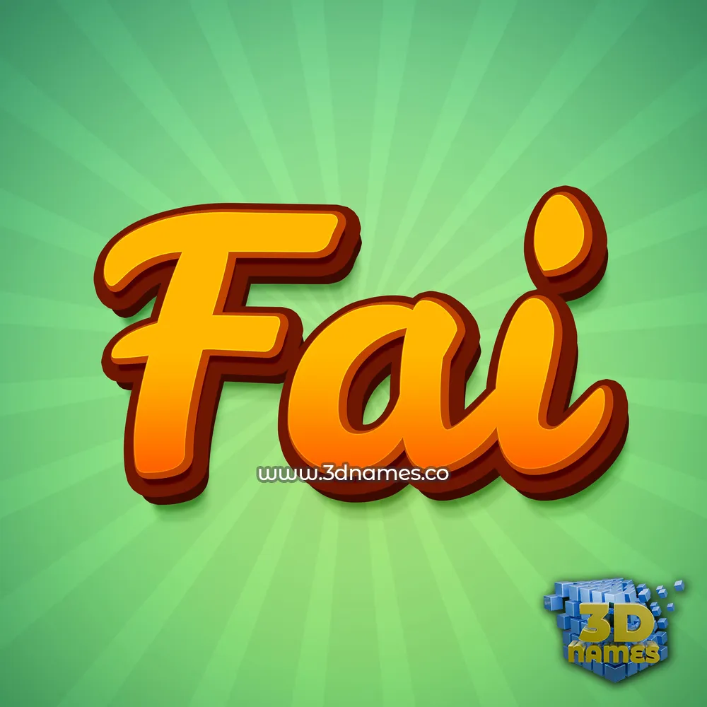 fai in Green Rays style - 3D name wallpaper