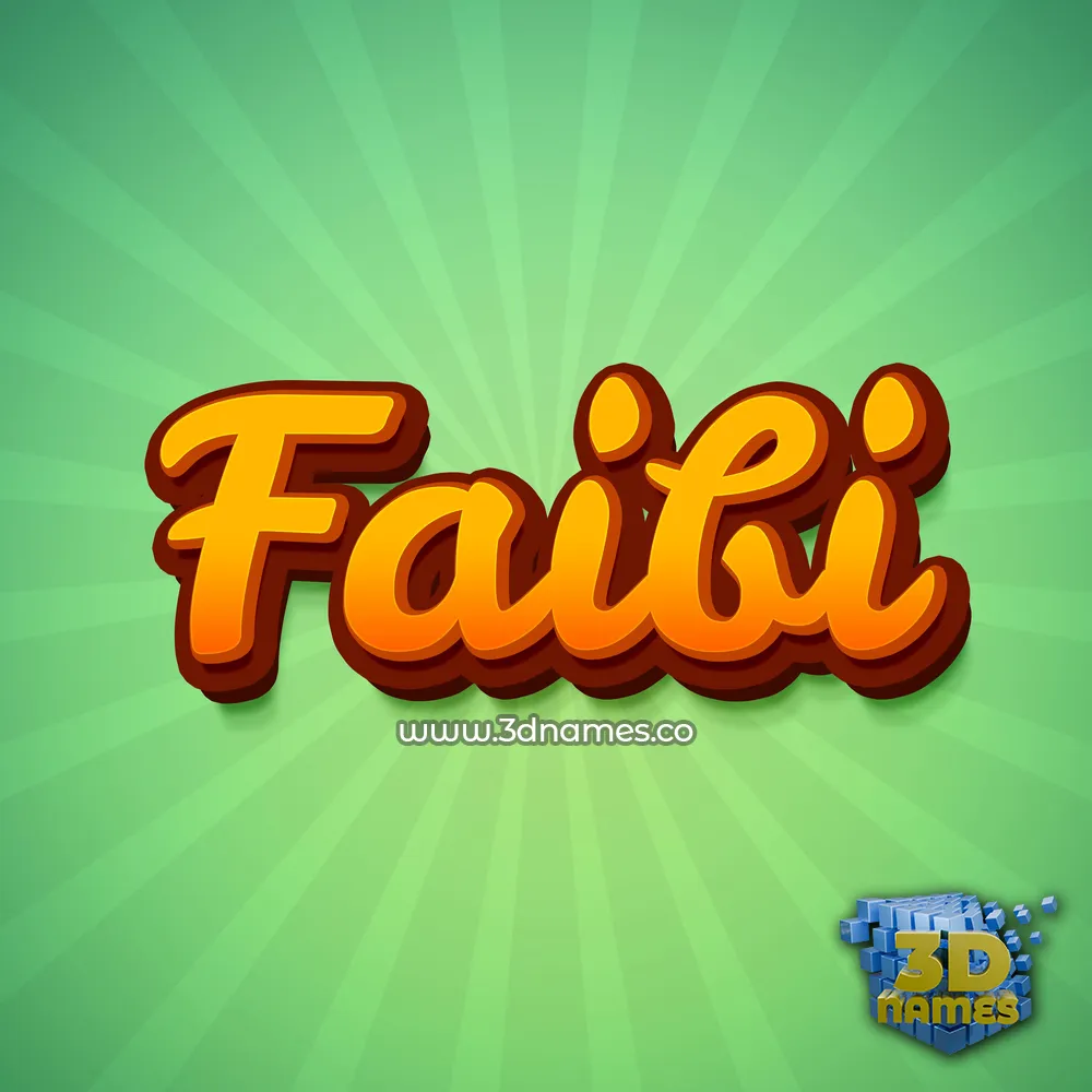 faibi in Green Rays style - 3D name wallpaper