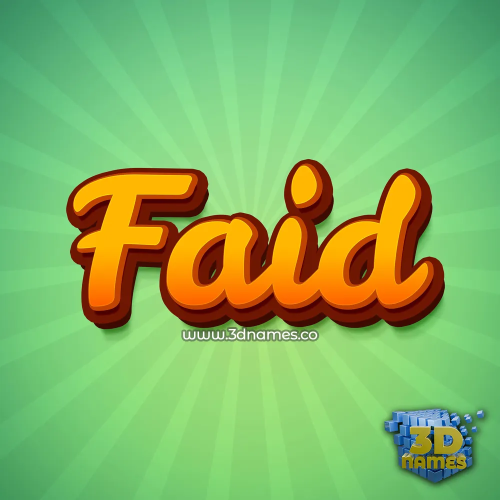 faid in Green Rays style - 3D name wallpaper