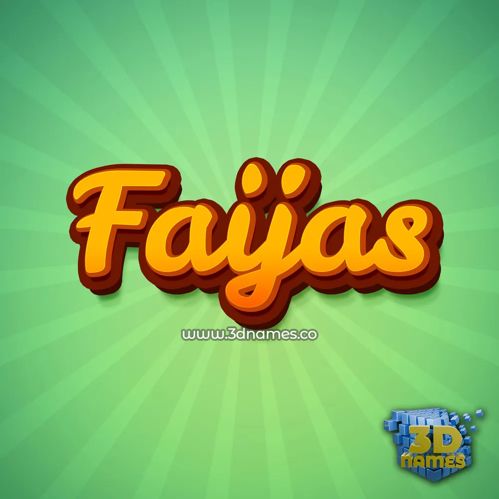 faijas in Green Rays style - 3D name wallpaper