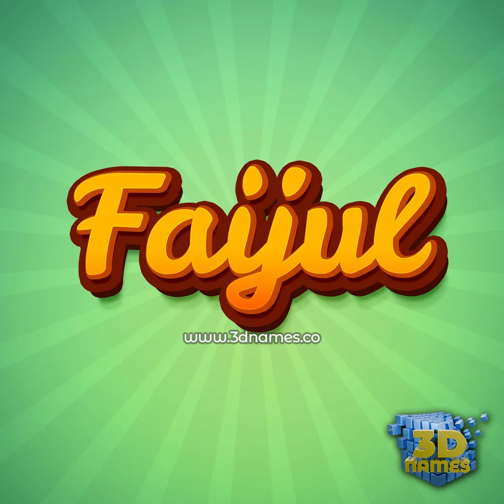 faijul in Green Rays style - 3D name wallpaper