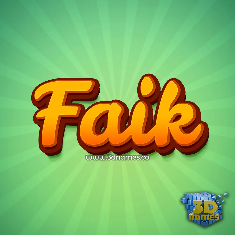 faik in Green Rays style - 3D name wallpaper