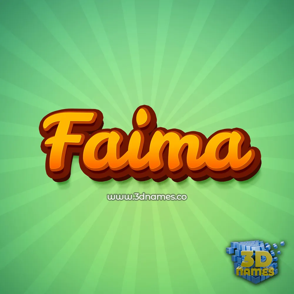 faima in Green Rays style - 3D name wallpaper