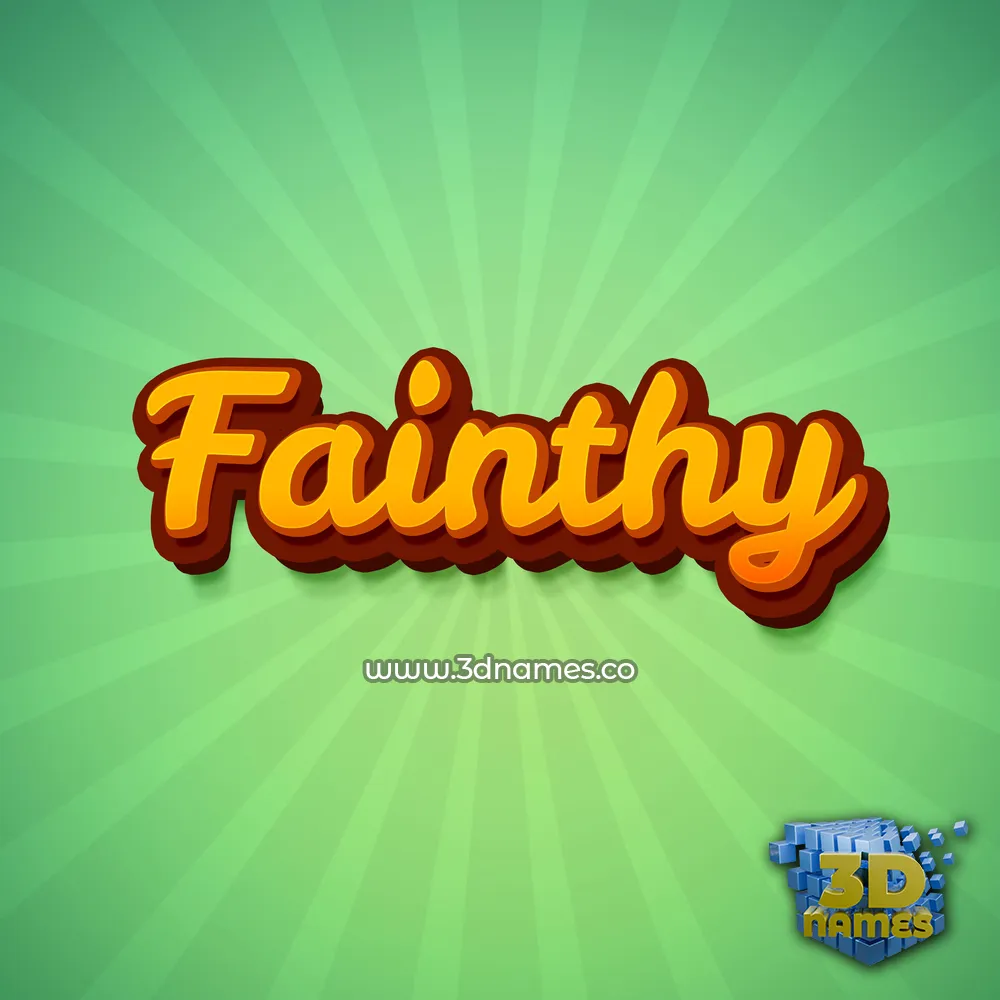 fainthy in Green Rays style - 3D name wallpaper