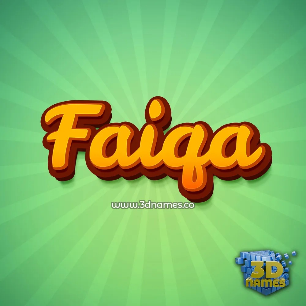 faiqa in Green Rays style - 3D name wallpaper