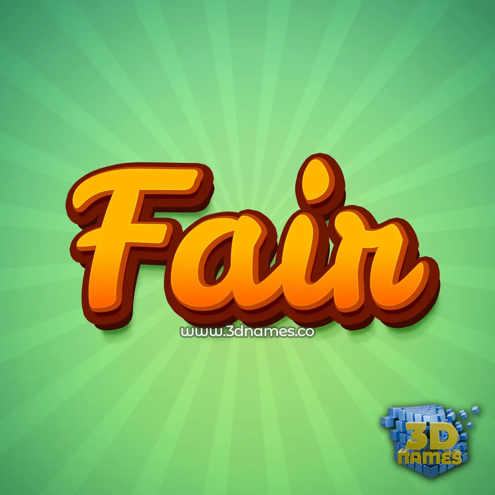 fair in Green Rays style - 3D name wallpaper