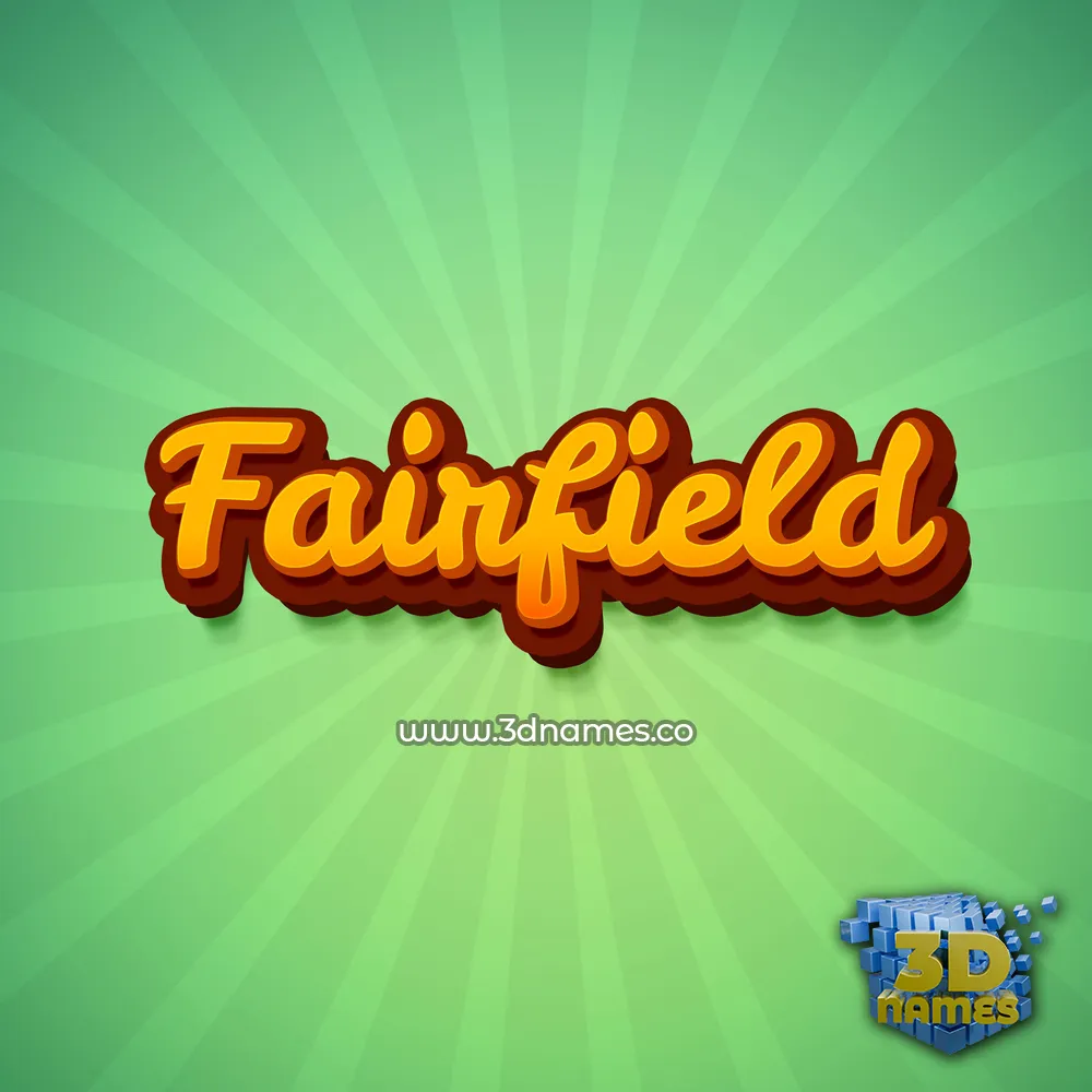 fairfield in Green Rays style - 3D name wallpaper