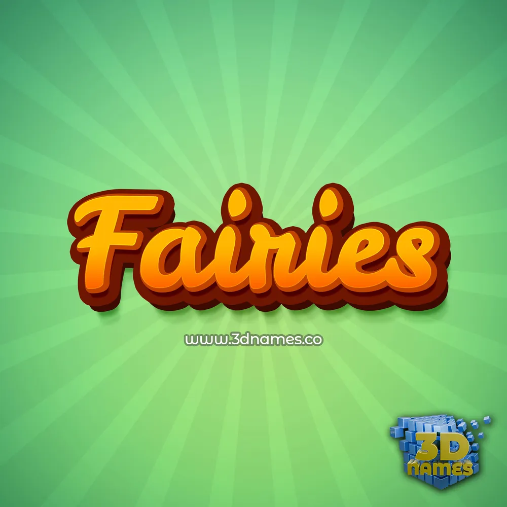 fairies in Green Rays style - 3D name wallpaper