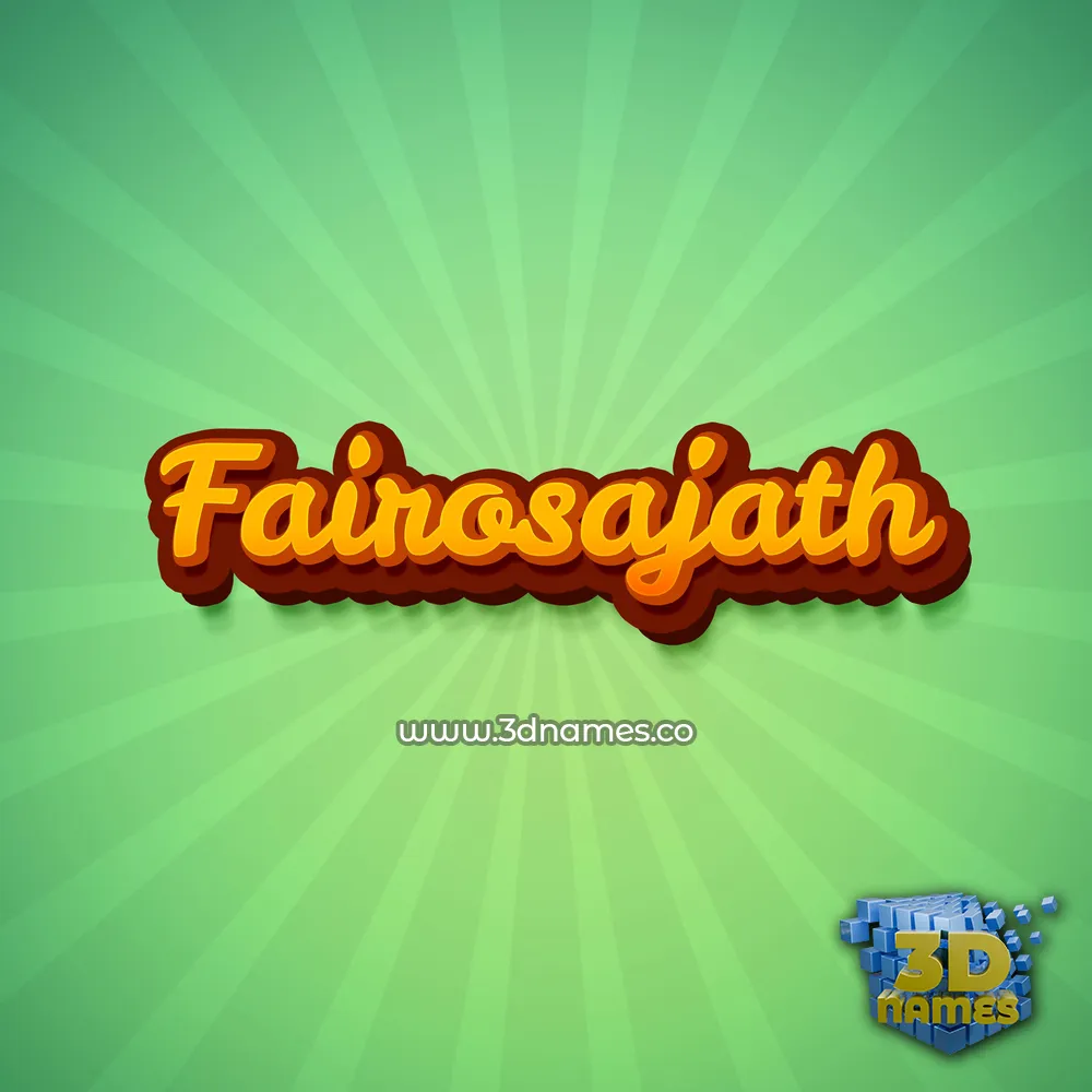 fairosajath in Green Rays style - 3D name wallpaper