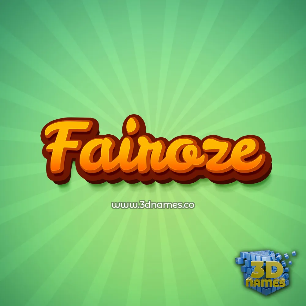 fairoze in Green Rays style - 3D name wallpaper