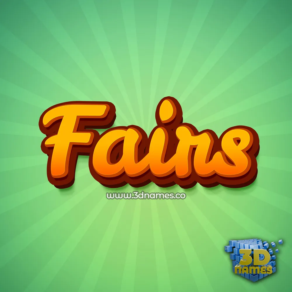 fairs in Green Rays style - 3D name wallpaper