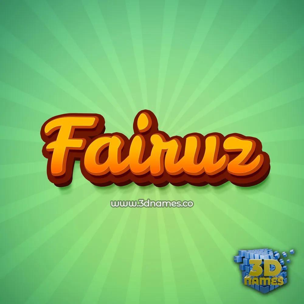 fairuz in Green Rays style - 3D name wallpaper