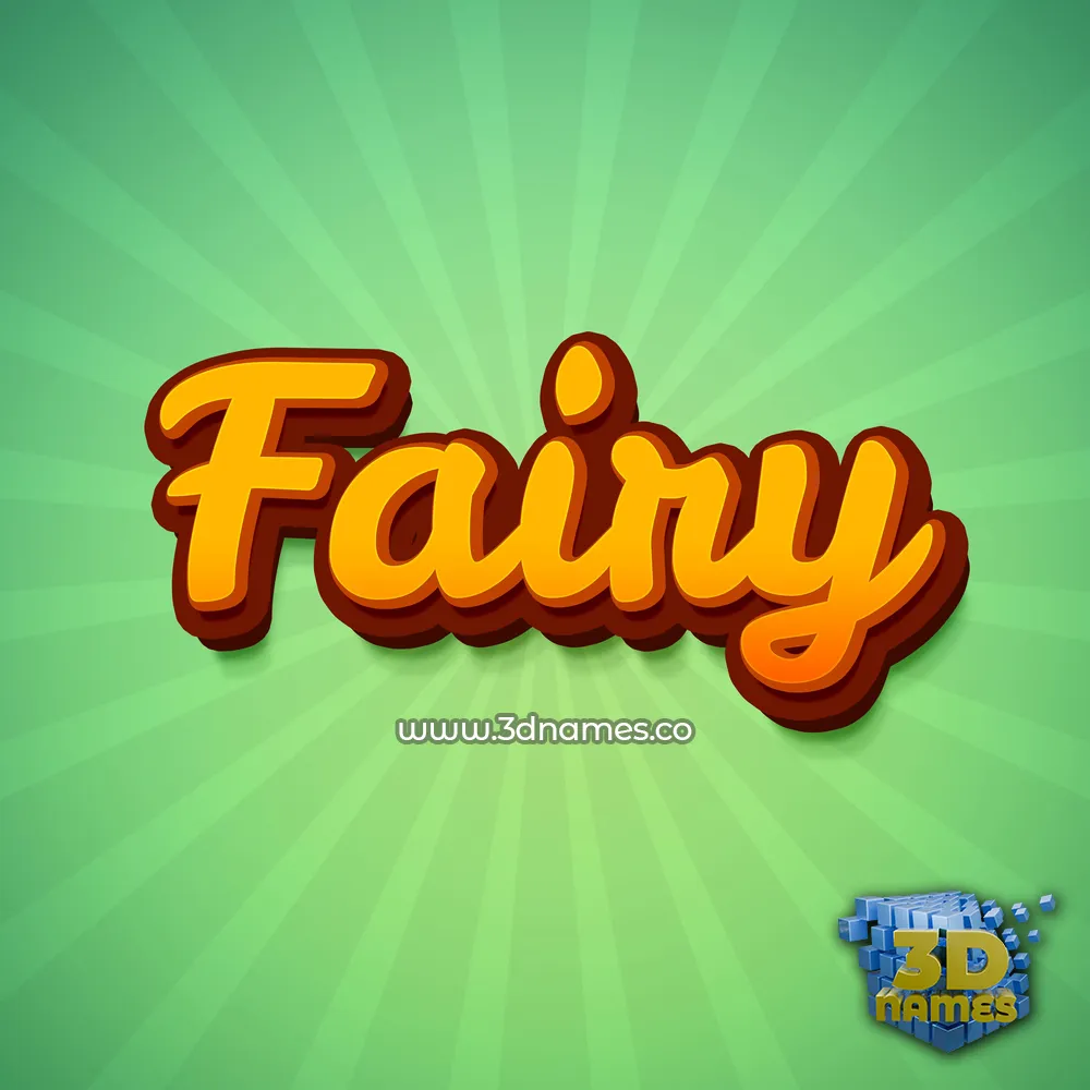 fairy in Green Rays style - 3D name wallpaper