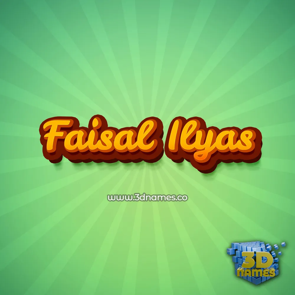 faisal ilyas in Green Rays style - 3D name wallpaper