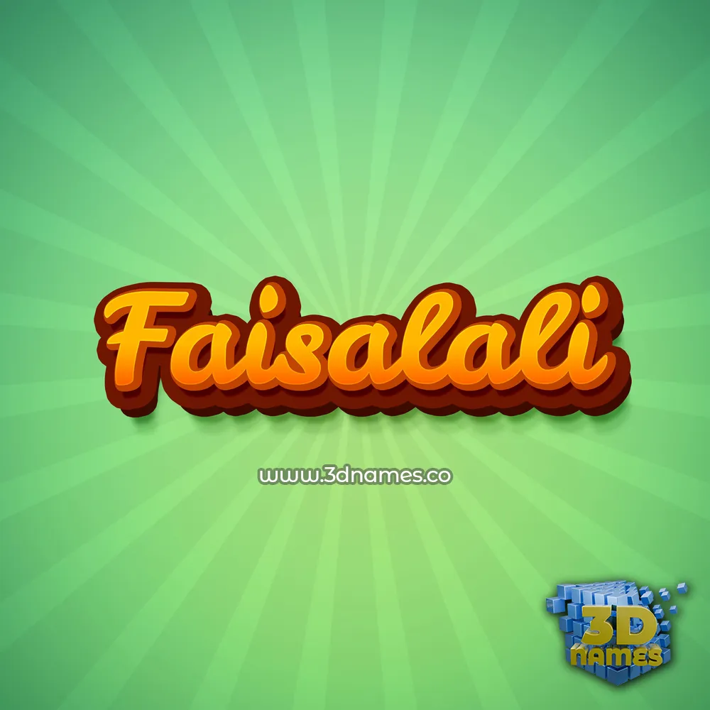 faisalali in Green Rays style - 3D name wallpaper