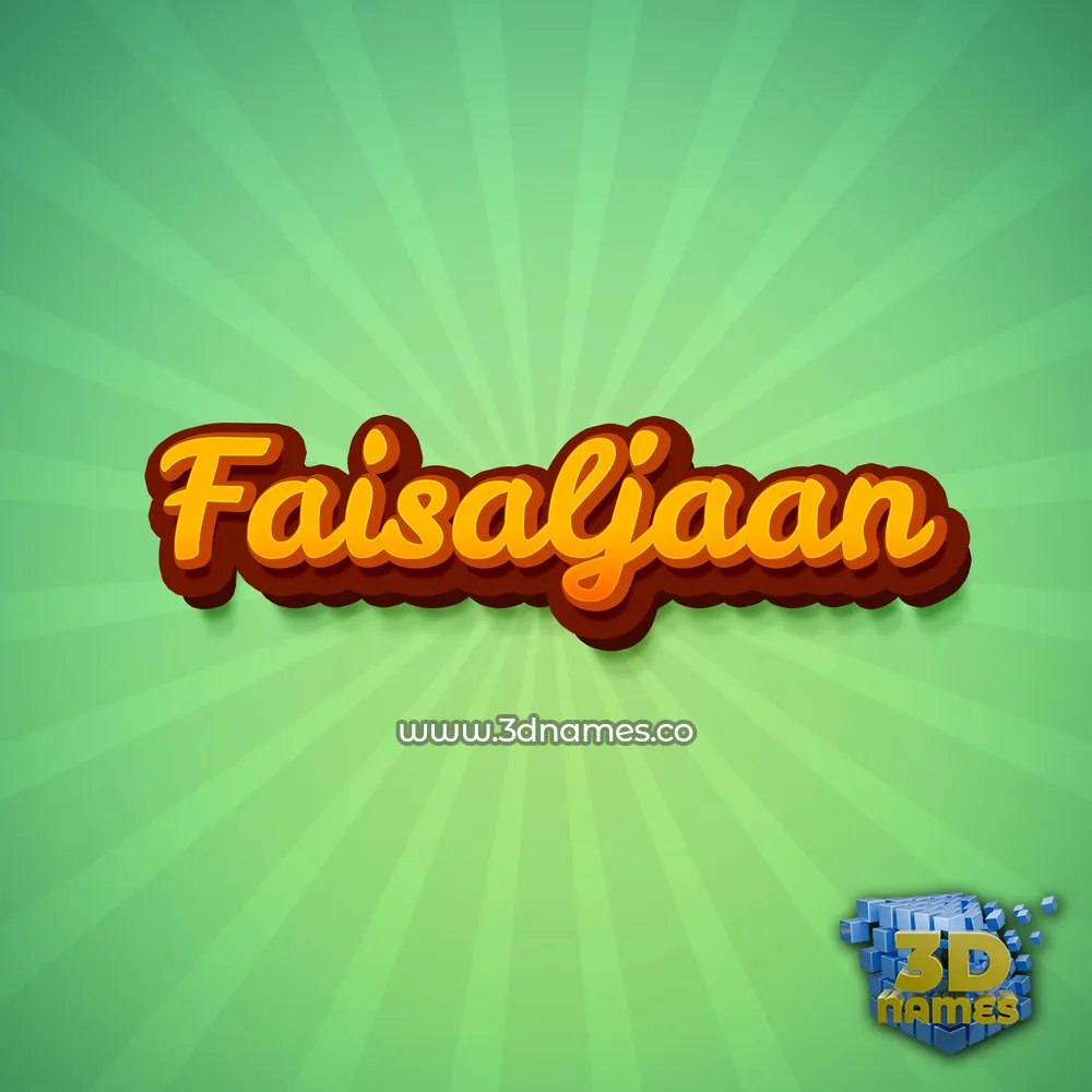 faisaljaan in Green Rays style - 3D name wallpaper