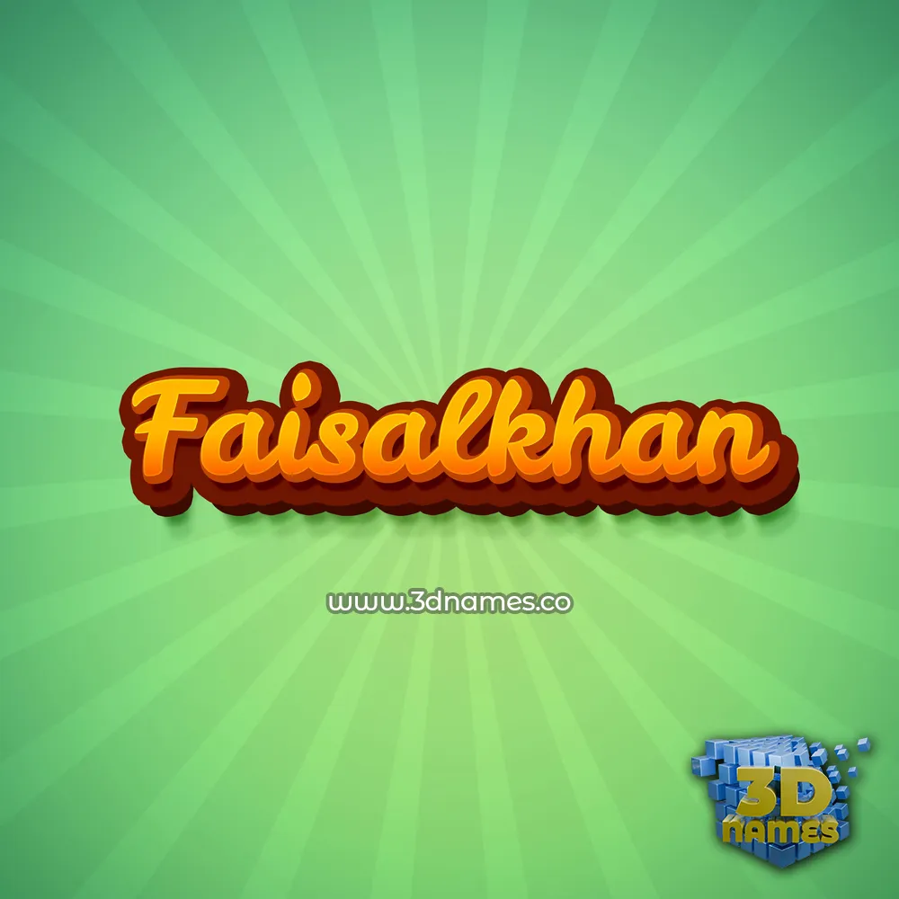 faisalkhan in Green Rays style - 3D name wallpaper