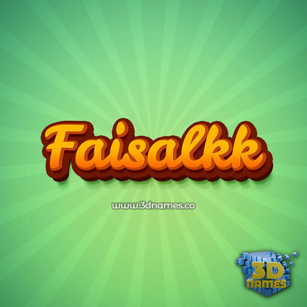 faisalkk in Green Rays style - 3D name wallpaper