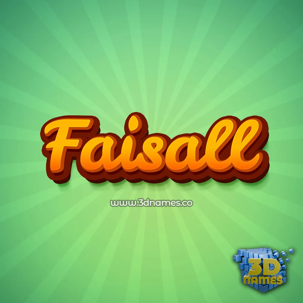 faisall in Green Rays style - 3D name wallpaper