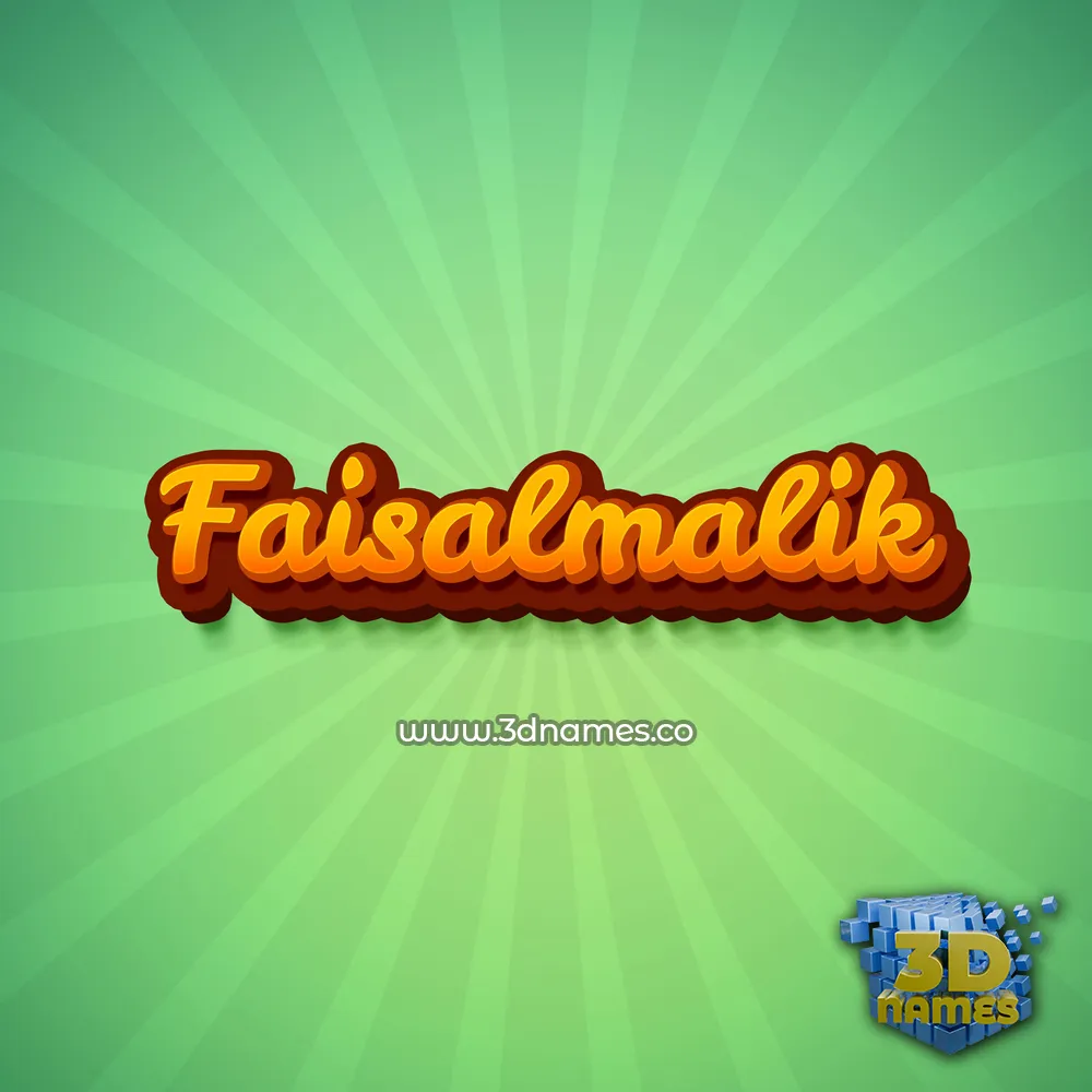 faisalmalik in Green Rays style - 3D name wallpaper