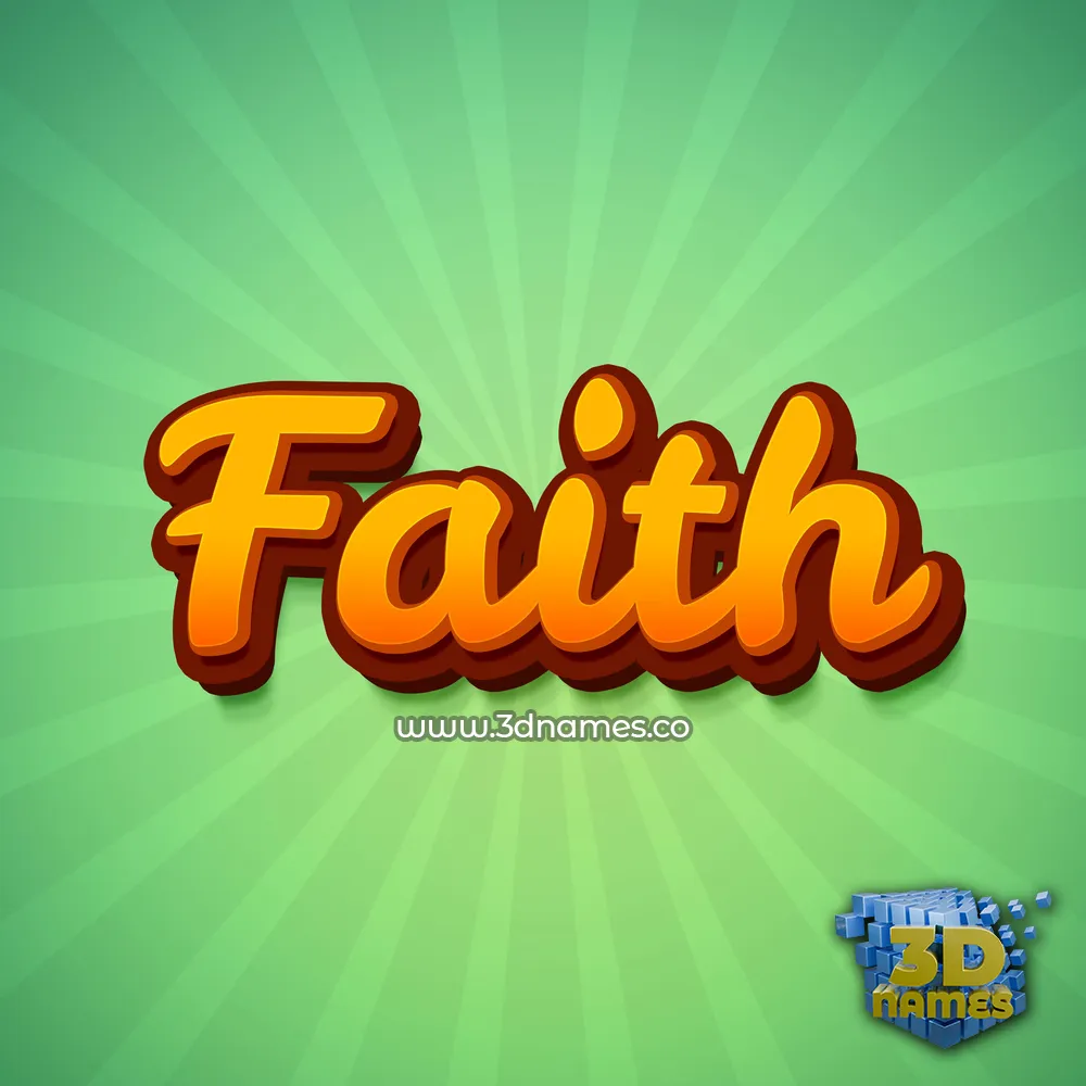 faith in Green Rays style - 3D name wallpaper