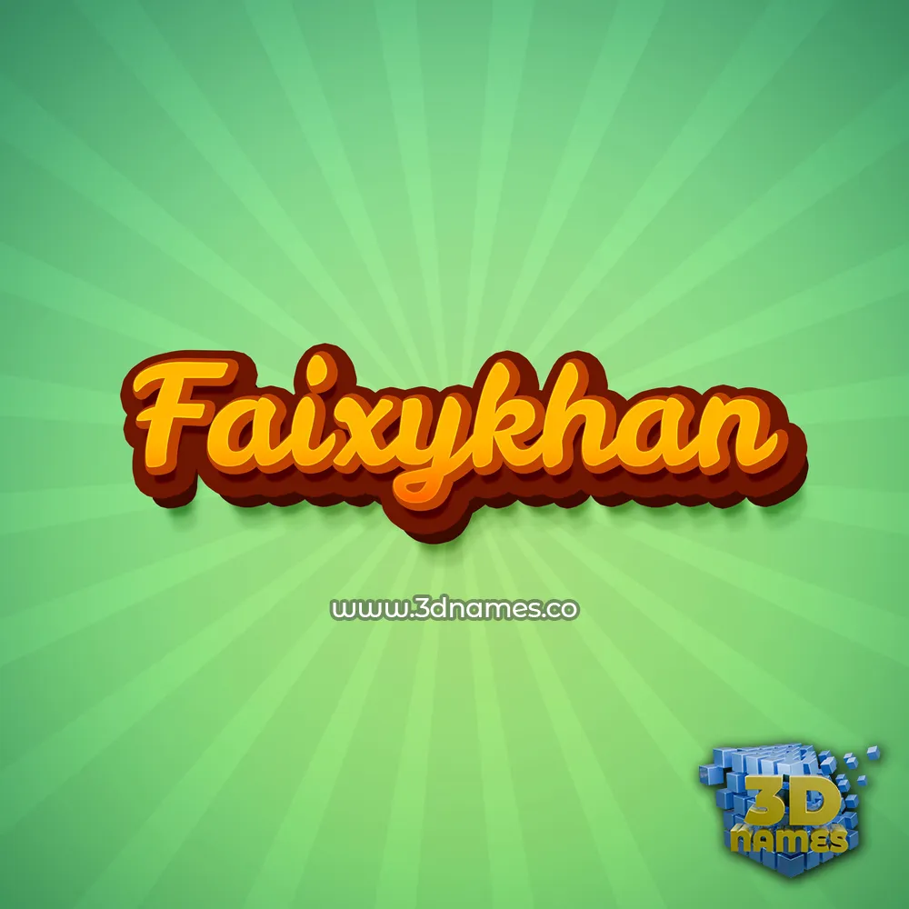 faixykhan in Green Rays style - 3D name wallpaper