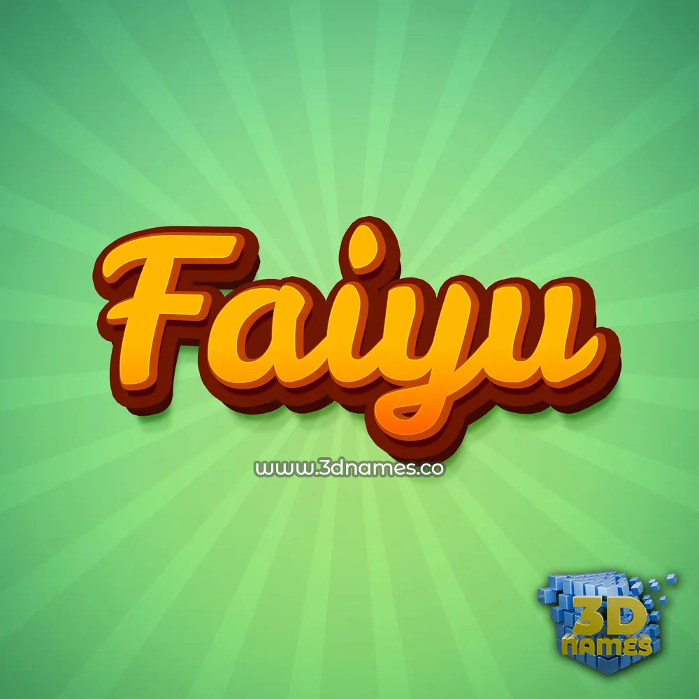 faiyu in Green Rays style - 3D name wallpaper