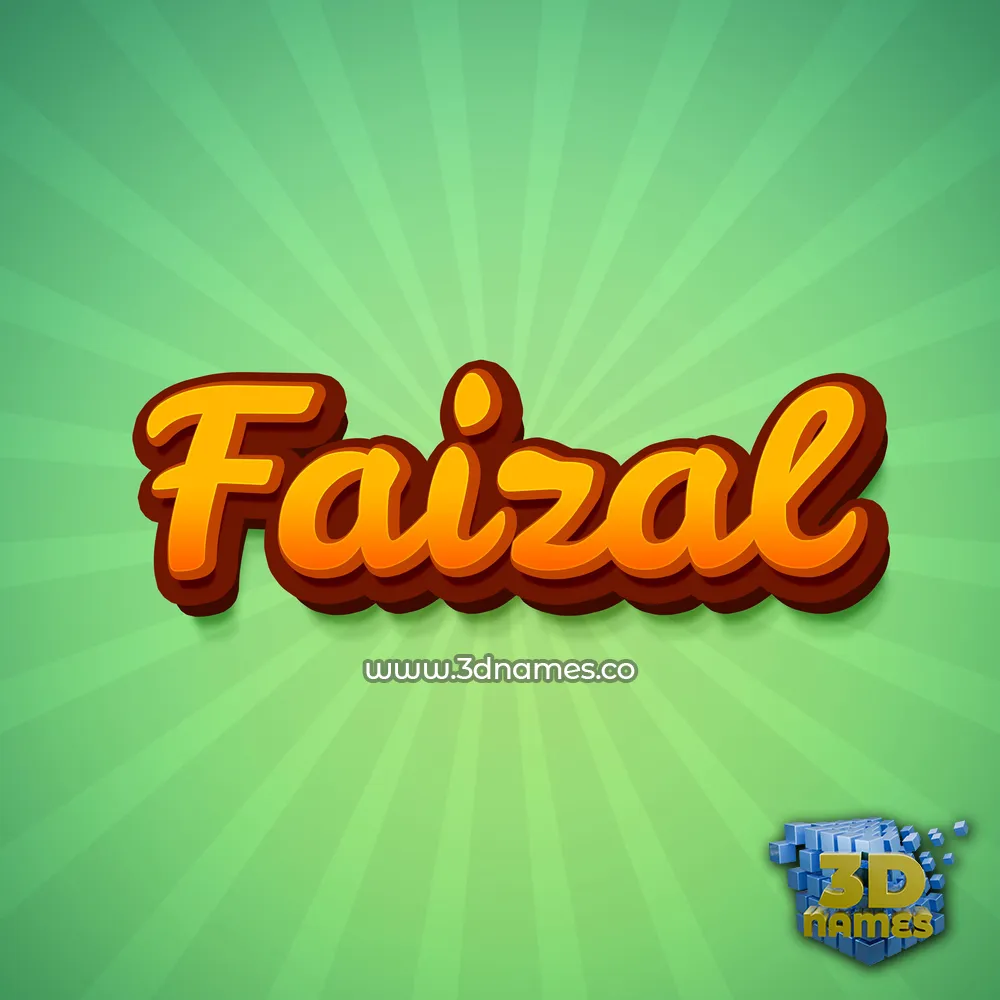 faizal in Green Rays style - 3D name wallpaper