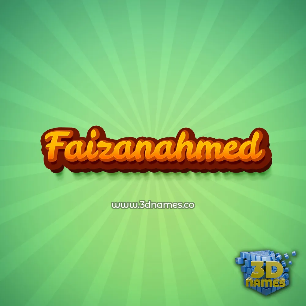 faizanahmed in Green Rays style - 3D name wallpaper