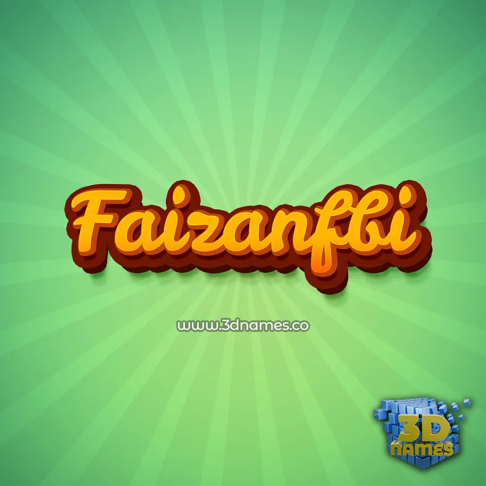 faizanfbi in Green Rays style - 3D name wallpaper