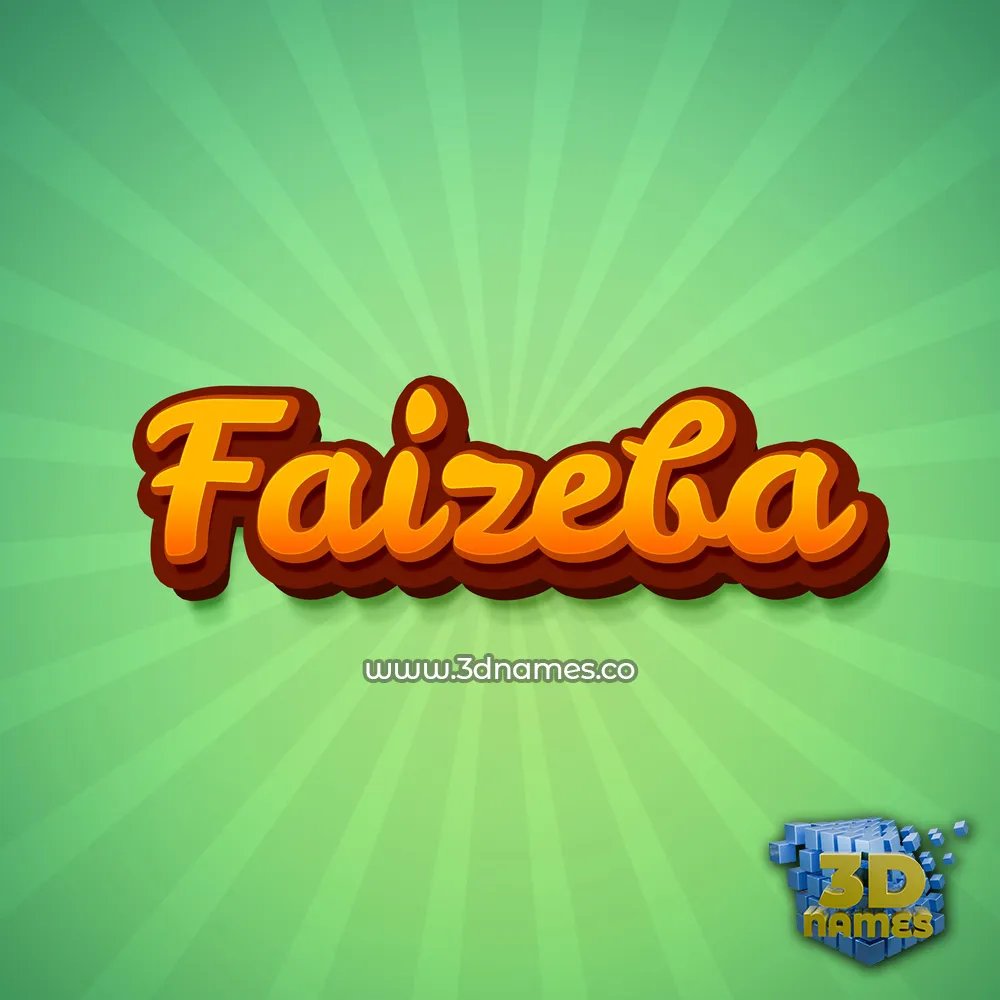 faizeba in Green Rays style - 3D name wallpaper