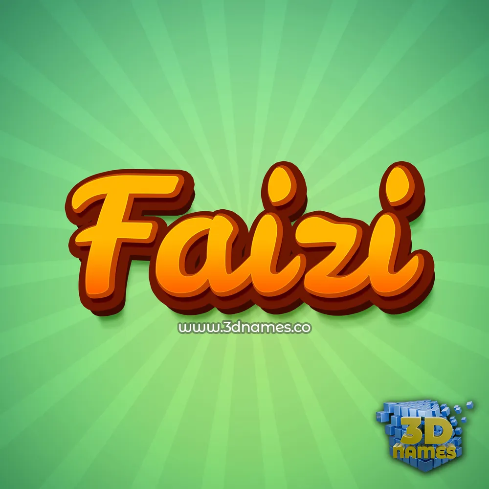 faizi in Green Rays style - 3D name wallpaper