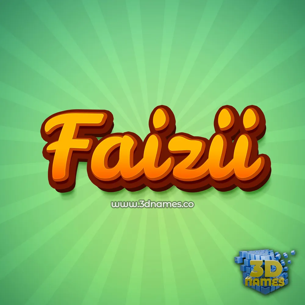 faizii in Green Rays style - 3D name wallpaper