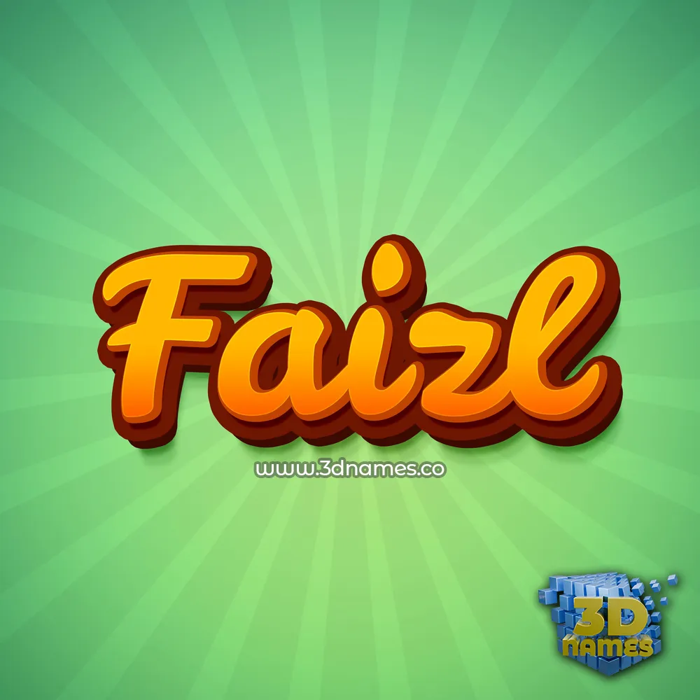 faizl in Green Rays style - 3D name wallpaper