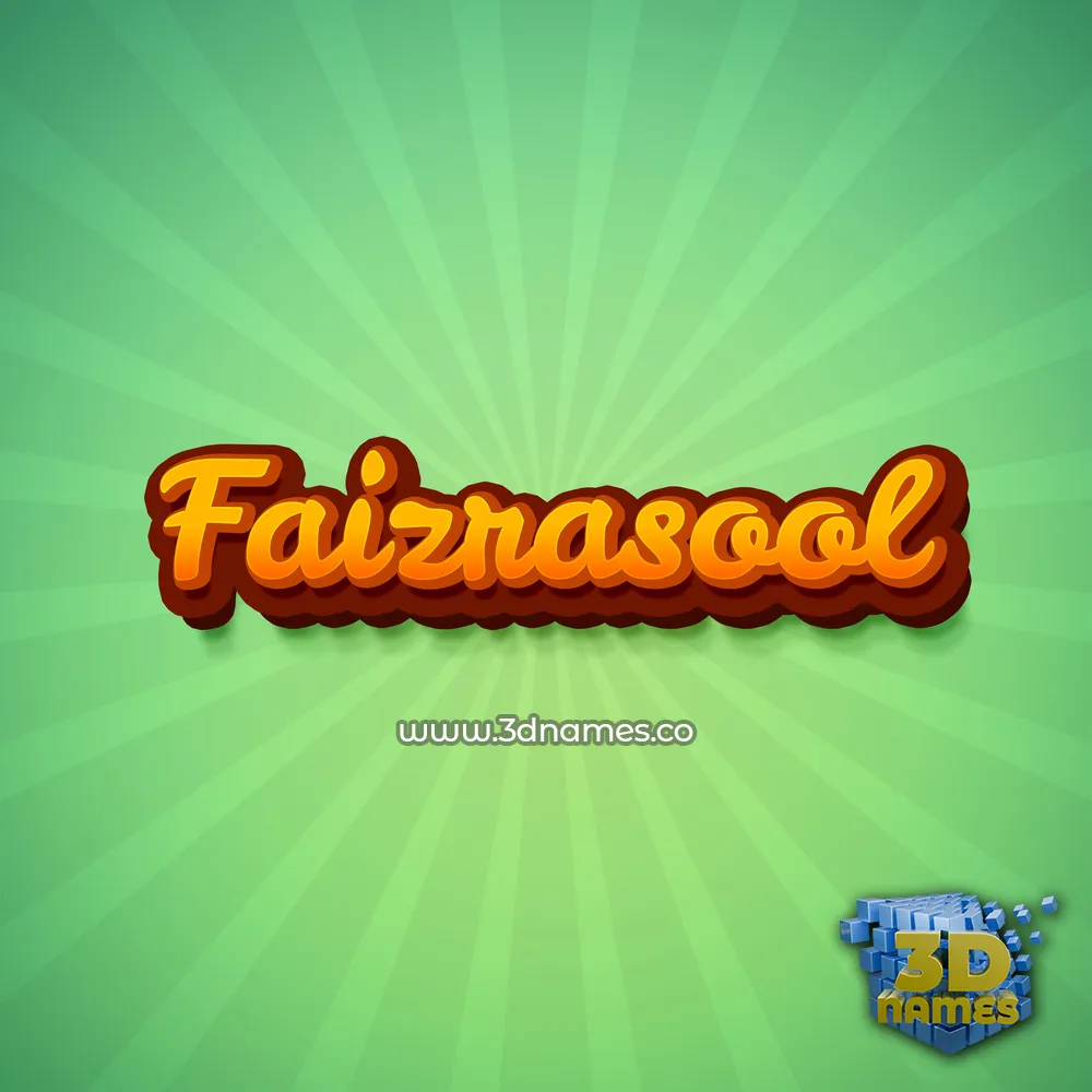 faizrasool in Green Rays style - 3D name wallpaper