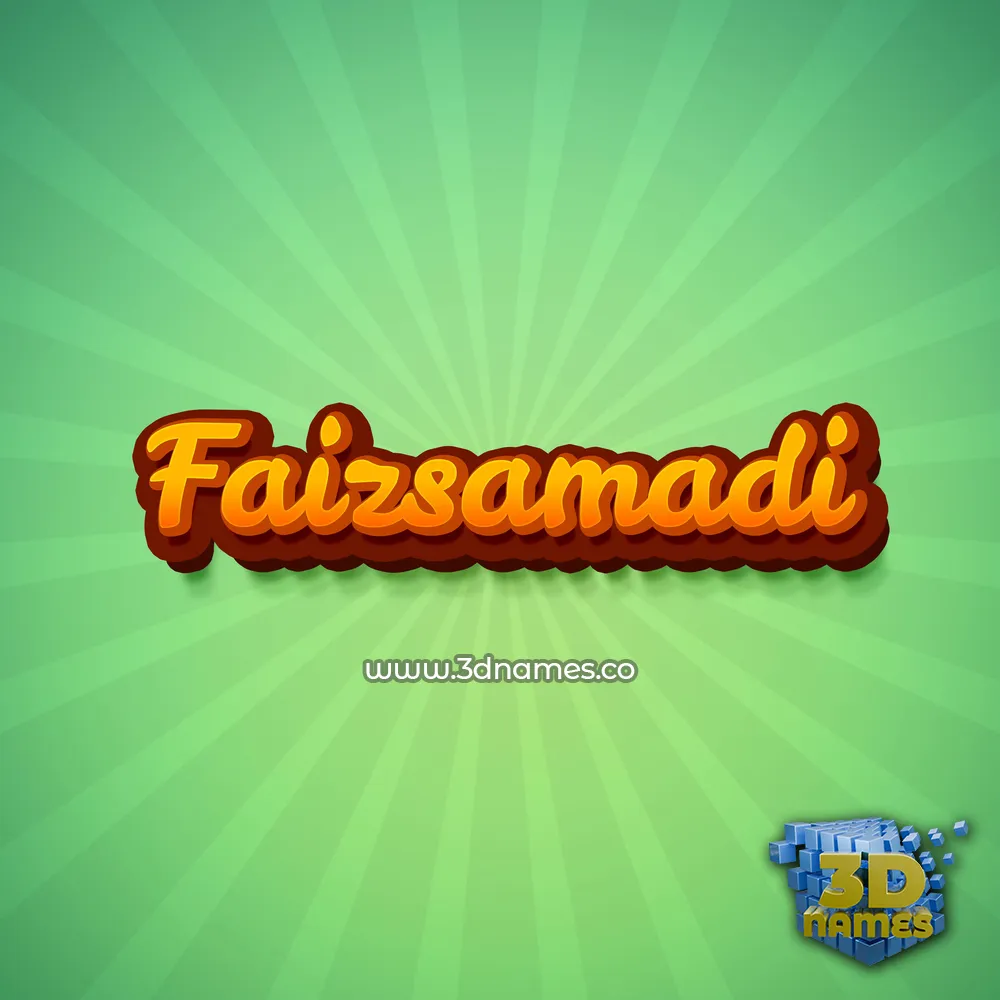faizsamadi in Green Rays style - 3D name wallpaper