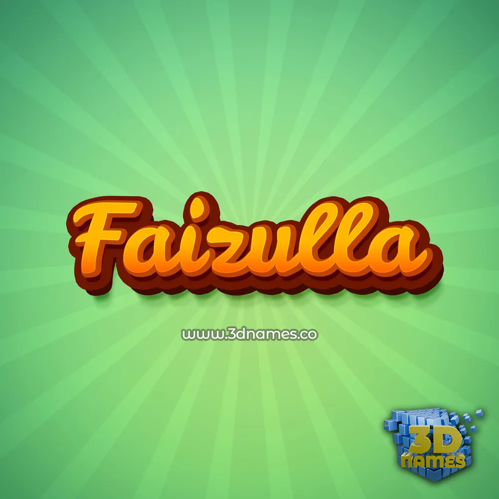 faizulla in Green Rays style - 3D name wallpaper