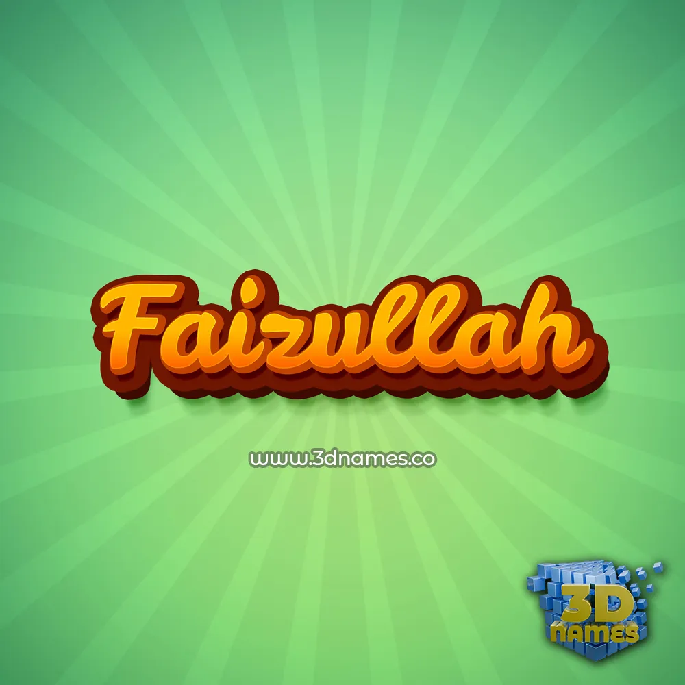 faizullah in Green Rays style - 3D name wallpaper