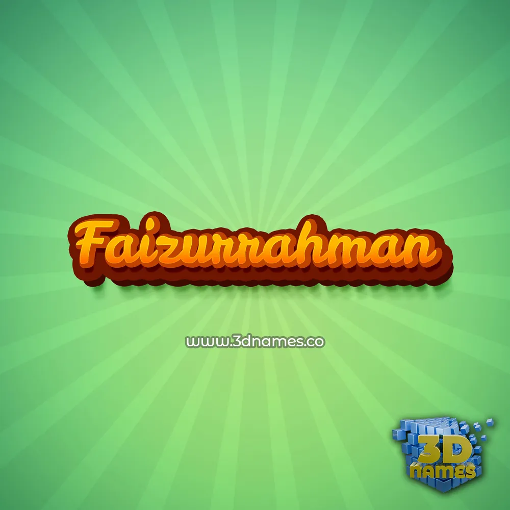 faizurrahman in Green Rays style - 3D name wallpaper