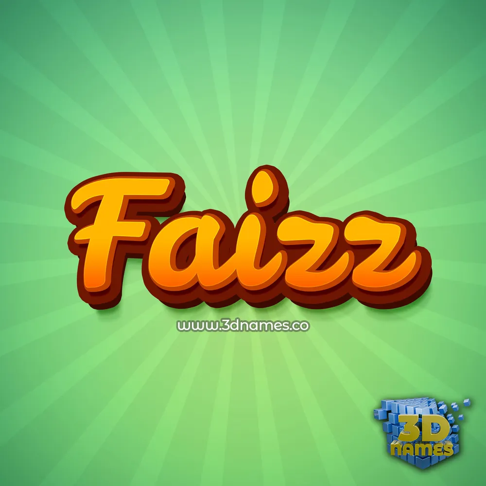 faizz in Green Rays style - 3D name wallpaper