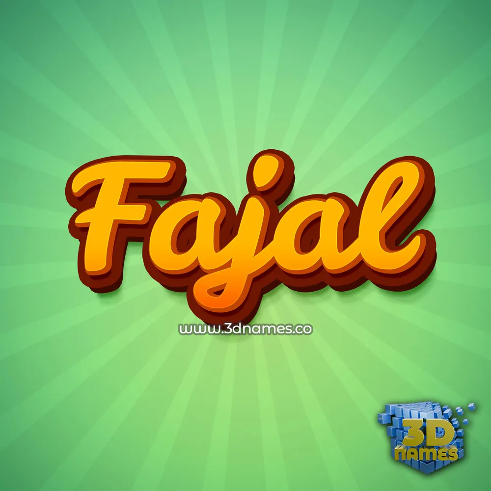 fajal in Green Rays style - 3D name wallpaper