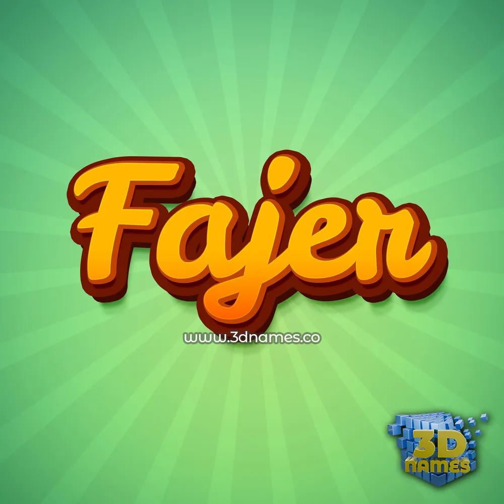 fajer in Green Rays style - 3D name wallpaper