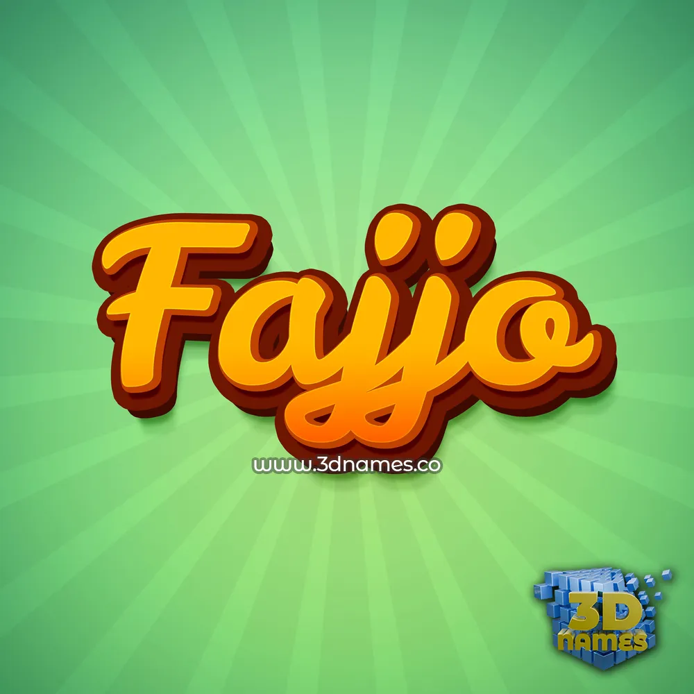 fajjo in Green Rays style - 3D name wallpaper