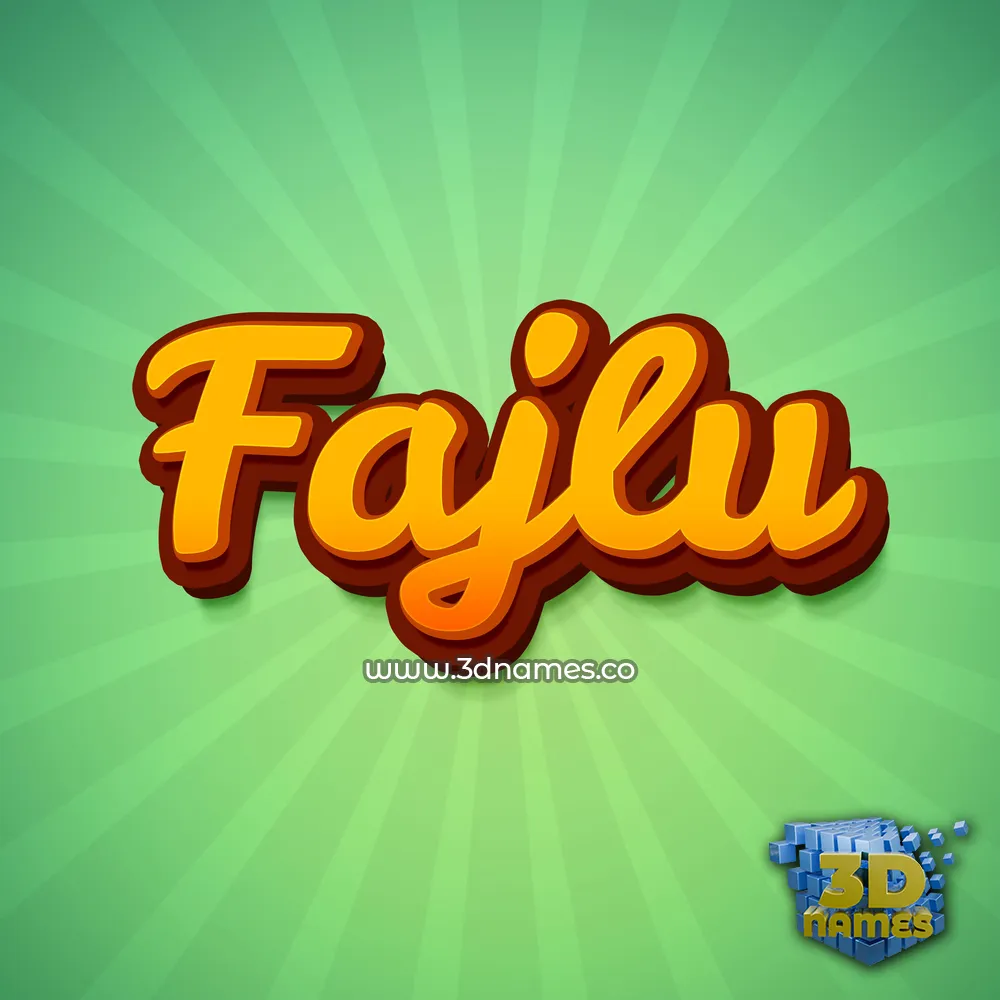 fajlu in Green Rays style - 3D name wallpaper